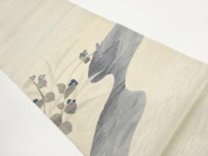 すくい織草花模様織出し夏用袋帯